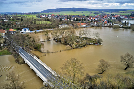 Leine-Hochwasser bei Burgstemmen