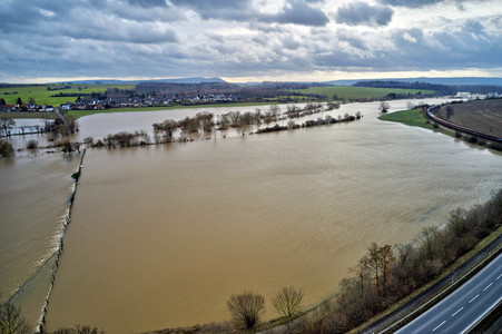 Leine-Hochwasser bei Burgstemmen