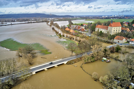 Leine-Hochwasser bei Burgstemmen