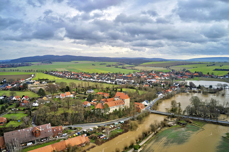 Leine-Hochwasser bei Burgstemmen