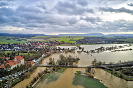 Leine-Hochwasser bei Burgstemmen