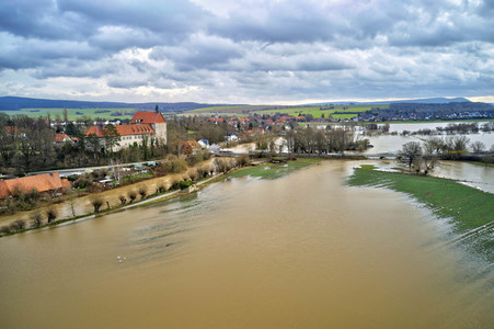 Leine-Hochwasser bei Burgstemmen