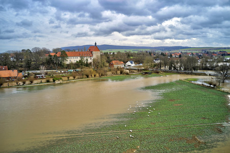 Leine-Hochwasser bei Burgstemmen
