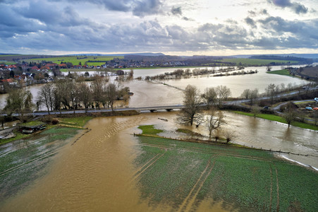 Leine-Hochwasser bei Burgstemmen