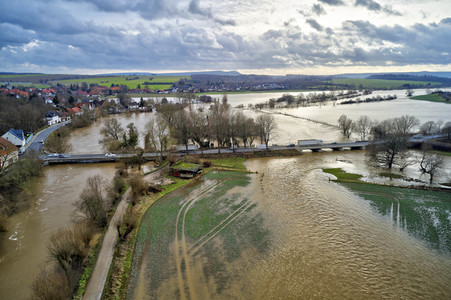 Leine-Hochwasser bei Burgstemmen