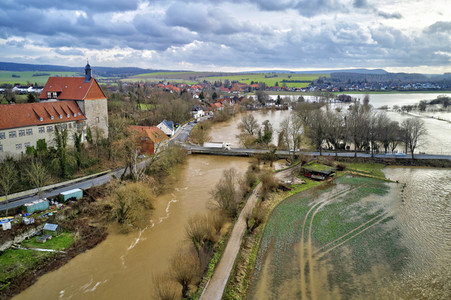 Leine-Hochwasser bei Burgstemmen