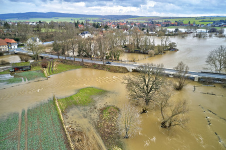Leine-Hochwasser bei Burgstemmen