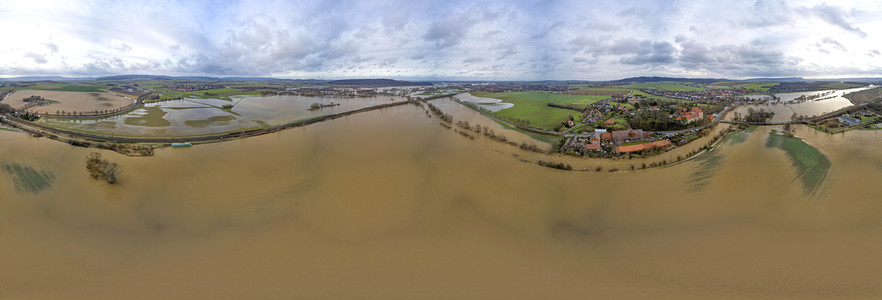 Leine-Hochwasser bei Burgstemmen