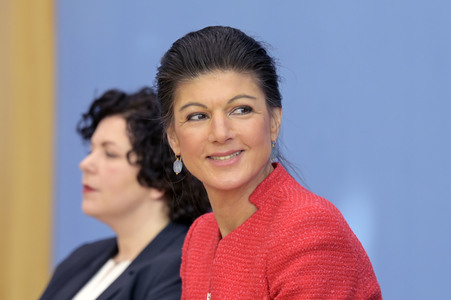 Bundespressekonferenz zur Gründung der Partei Bündnis Sahra Wagenknecht in Berlin