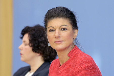 Bundespressekonferenz zur Gründung der Partei Bündnis Sahra Wagenknecht in Berlin