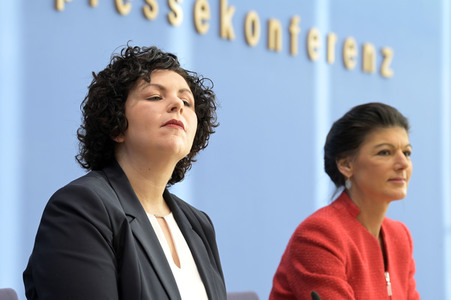 Bundespressekonferenz zur Gründung der Partei Bündnis Sahra Wagenknecht in Berlin