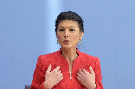Bundespressekonferenz zur Gründung der Partei Bündnis Sahra Wagenknecht in Berlin