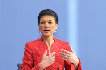 Bundespressekonferenz zur Gründung der Partei Bündnis Sahra Wagenknecht in Berlin
