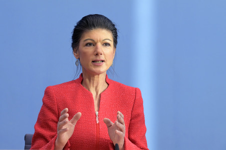 Bundespressekonferenz zur Gründung der Partei Bündnis Sahra Wagenknecht in Berlin