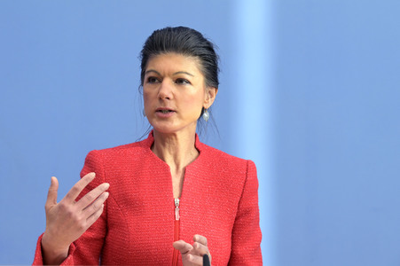 Bundespressekonferenz zur Gründung der Partei Bündnis Sahra Wagenknecht in Berlin