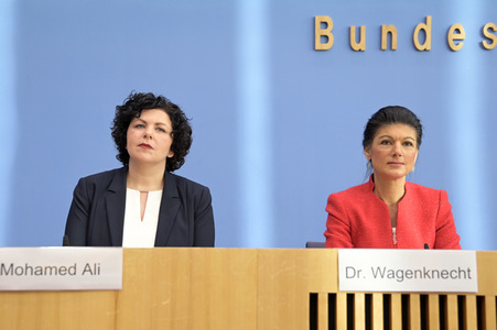 Bundespressekonferenz zur Gründung der Partei Bündnis Sahra Wagenknecht in Berlin