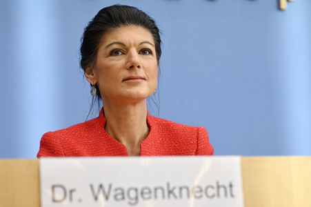 Bundespressekonferenz zur Gründung der Partei Bündnis Sahra Wagenknecht in Berlin