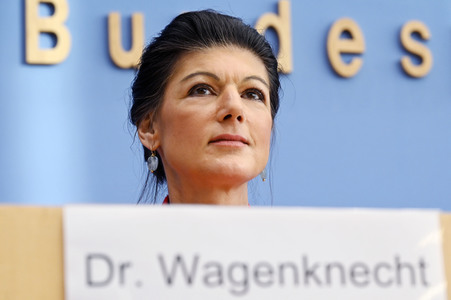 Bundespressekonferenz zur Gründung der Partei Bündnis Sahra Wagenknecht in Berlin