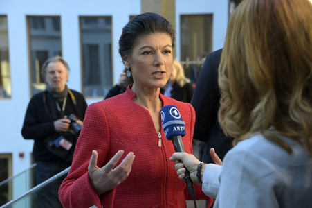 Bundespressekonferenz zur Gründung der Partei Bündnis Sahra Wagenknecht in Berlin