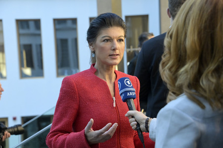 Bundespressekonferenz zur Gründung der Partei Bündnis Sahra Wagenknecht in Berlin