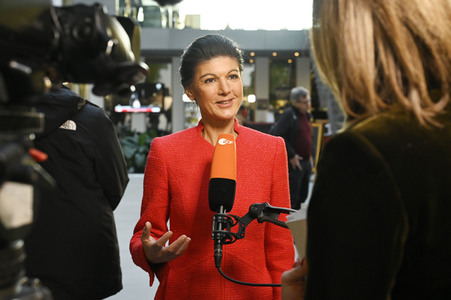 Bundespressekonferenz zur Gründung der Partei Bündnis Sahra Wagenknecht in Berlin