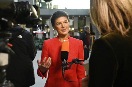 Bundespressekonferenz zur Gründung der Partei Bündnis Sahra Wagenknecht in Berlin