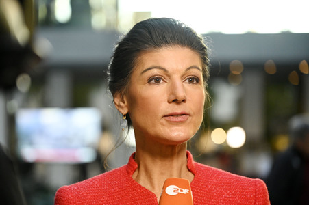 Bundespressekonferenz zur Gründung der Partei Bündnis Sahra Wagenknecht in Berlin