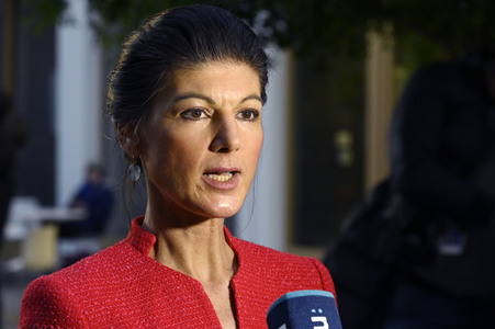 Bundespressekonferenz zur Gründung der Partei Bündnis Sahra Wagenknecht in Berlin