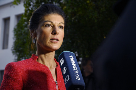 Bundespressekonferenz zur Gründung der Partei Bündnis Sahra Wagenknecht in Berlin