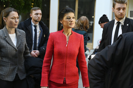 Bundespressekonferenz zur Gründung der Partei Bündnis Sahra Wagenknecht in Berlin