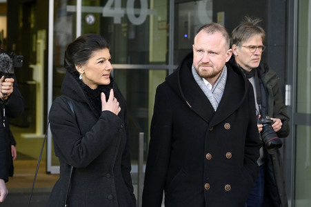 Bundespressekonferenz zur Gründung der Partei Bündnis Sahra Wagenknecht in Berlin