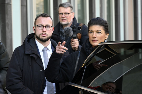 Bundespressekonferenz zur Gründung der Partei Bündnis Sahra Wagenknecht in Berlin
