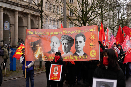 Luxemburg-Liebknecht-Demonstration 2024 in Berlin