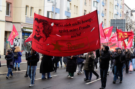 Luxemburg-Liebknecht-Demonstration 2024 in Berlin