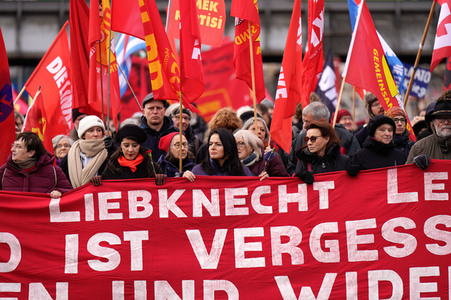 Luxemburg-Liebknecht-Demonstration 2024 in Berlin