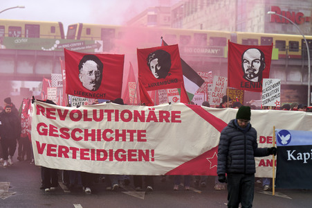 Luxemburg-Liebknecht-Demonstration 2024 in Berlin