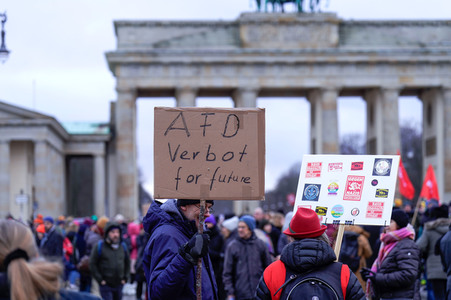 Kundgebung gegen die AfD am Brandenburger Tor in Berlin