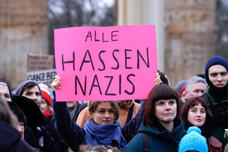 Kundgebung gegen die AfD am Brandenburger Tor in Berlin