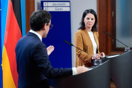 Pressekonferenz von Annalena Baerbock und Stéphane Séjourné in Berlin