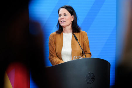 Pressekonferenz von Annalena Baerbock und Stéphane Séjourné in Berlin