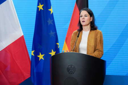 Pressekonferenz von Annalena Baerbock und Stéphane Séjourné in Berlin