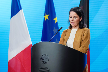 Pressekonferenz von Annalena Baerbock und Stéphane Séjourné in Berlin
