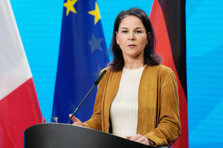 Pressekonferenz von Annalena Baerbock und Stéphane Séjourné in Berlin