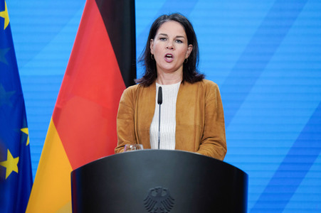 Pressekonferenz von Annalena Baerbock und Stéphane Séjourné in Berlin