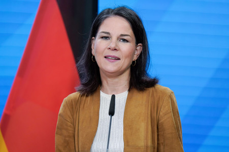 Pressekonferenz von Annalena Baerbock und Stéphane Séjourné in Berlin