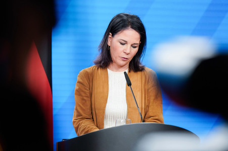 Pressekonferenz von Annalena Baerbock und Stéphane Séjourné in Berlin