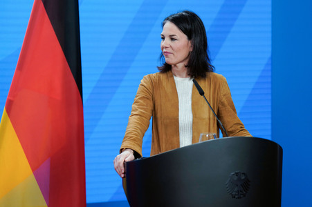 Pressekonferenz von Annalena Baerbock und Stéphane Séjourné in Berlin