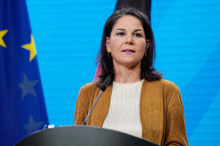 Pressekonferenz von Annalena Baerbock und Stéphane Séjourné in Berlin