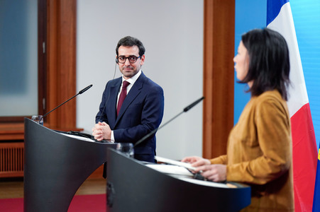 Pressekonferenz von Annalena Baerbock und Stéphane Séjourné in Berlin
