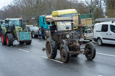 Ankunft zur Großdemonstration von Landwirtschaft und Transportgewerbe in Berlin